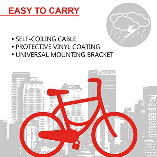 MASTER LOCK Candado Bicicleta [1,8 m Cable] [Llave] [Flexible Montaje] [Exterior] 8232EURDPRO - Ideal para Bicicleta, Monopatín, Paseante, Cortacésped y Otro Equipo