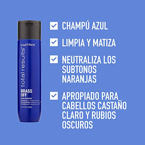 Matrix Champú Brass Off neutralizador de cabellos castaños, 300 ml