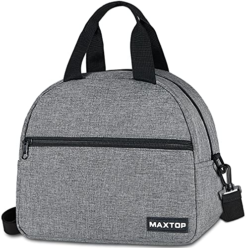 MAXTOP Bolsa de almuerzo aislada bolsa termica porta alimentos con bolsillo frontal y bolsa interior de malla bolsa más fresca, regalos para adultos, mujeres hombres trabajo universidad picnic