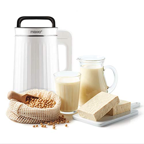 Maxxo Máquina de leche de soja MM01 para hacer sopas, leche de almendras, leche de soja, vegana, sopas, tofu, batidos, mermelada preparada (preparadora MM01)