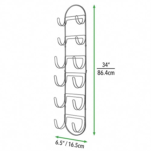 mDesign Juego de 2 toalleros de baño para montaje en pared – Estantes para toallas de metal – Elegante accesorio para el baño – Repisa para toallas ideal para el aseo de invitados – gris oscuro