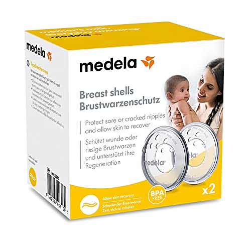 Medela Protectores de pezones - Sin BPA, hechos de silicona suave, con orificios de ventilación transpirables, incluye 2 copas