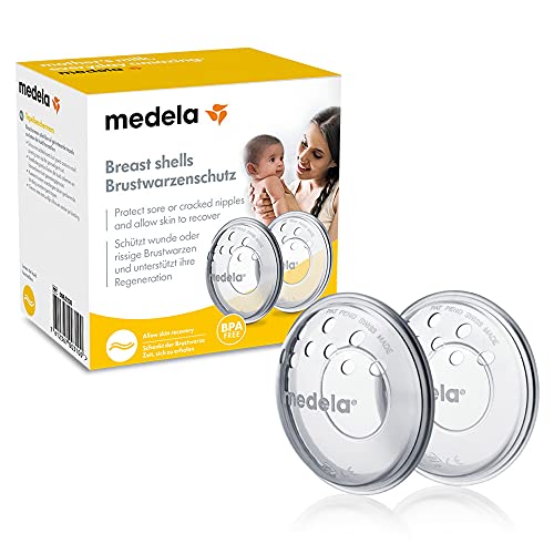 Medela Protectores de pezones - Sin BPA, hechos de silicona suave, con orificios de ventilación transpirables, incluye 2 copas