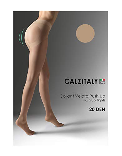 MEDIAS REDUCTORAS DE MUJER | PANTY PUSH UP | NATURAL, NEGRO | S, M, L, XL | CALCETERÍA ITALIANA | (L, NATURAL)