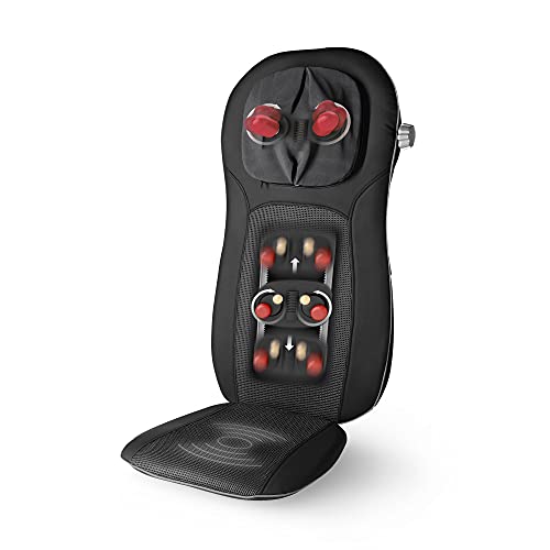 Medisana MCN Pro - Respaldo masajeador Shiatsu, asiento de masaje con vibración, desconexión automática, masaje de cuello regulable, 3 intensidades, función de calentamiento, 48 W, 220-240 V, 50-60 Hz