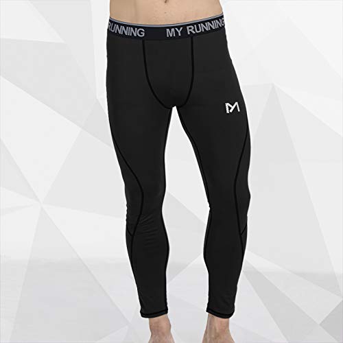 MEETYOO Leggings Hombre, Pantalón de Compresión Secado Rápido Pantalones Deporte Mallas Largas para Running Fitness Yoga