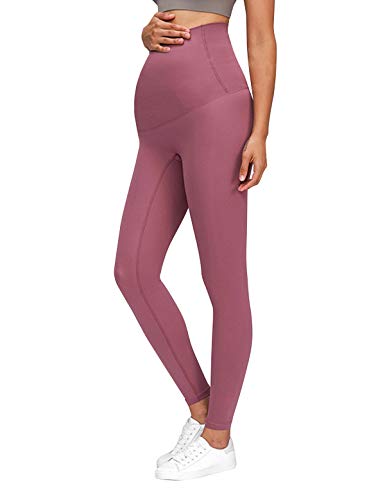 meilun Pantalones suaves de maternidad para yoga, leggings elásticos, para descansar, yoga, pijama, pantalones cómodos para embarazo. - morado - Medium