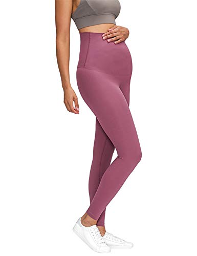 meilun Pantalones suaves de maternidad para yoga, leggings elásticos, para descansar, yoga, pijama, pantalones cómodos para embarazo. - morado - Medium