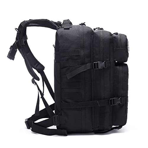 Memories Mochila 45L Tactica Militar Impermeable para Crossfit Caza Senderismo Gimnasio y Deportes al Aire Libre. (Negro 2)