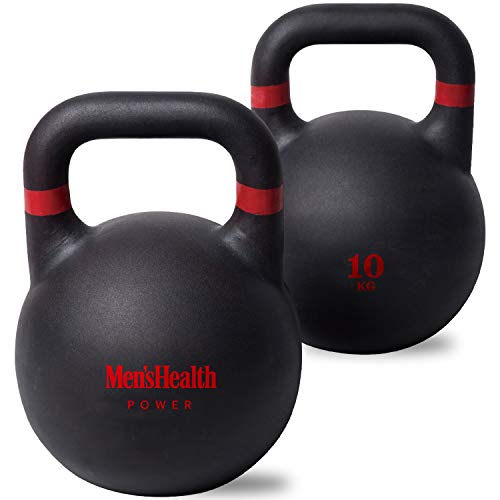 Men's Health POWER Pro Style - Pesa rusa para hombre, perfecta para entrenamientos de HIIT y prácticas funcionales de fuerza y acondicionamiento físico, rojo/negro