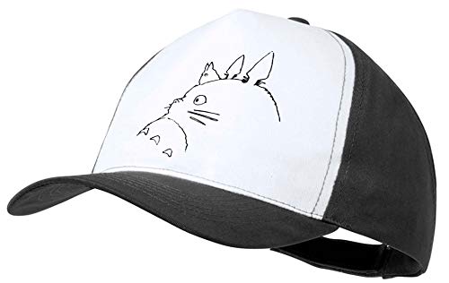 MERCHANDMANIA Gorra Negra Totoro Silueta Dibujada A Mano Color Cap