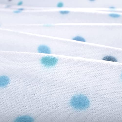 MERCURY TEXTIL- Juego Sábanas 3 Piezas Invierno, Sabanas Franela Microfibra Térmica. Incluye Bajera Ajustable, Encimera y Funda Almohada. (Lunares Turquesa, Cama 90CM)