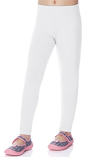 Merry Style Leggins Mallas Pantalones Largos Ropa Deportiva Niña MS10-130 (Blanco, 128 cm)