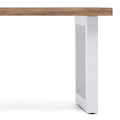 Mesa de Centro, Mesa Auxiliar iCub Strong Eco 100x50x43cm Blanco en Madera de Pino Maciza con Grosor 30mm Acabado Vintage Estilo Industrial Box Furniture