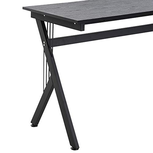 Mesa de Ordenador Mesa de PC Escritorio de Oficina Mesa Mesa Esquinera de Ángulo para Hogar Escuela y Oficina 155x130x76cm Madera Negro