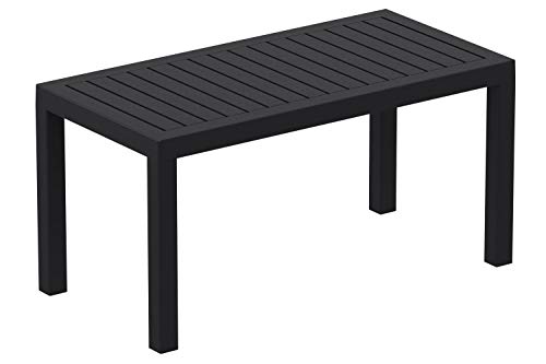 Mesa Lounge Ocean Moderna I Mesa De Jardín Impermeable I Mesa De Plástico Resistente A Los Rayos UV I Mesa De Exterior Robusta I Color:, Color:Negro