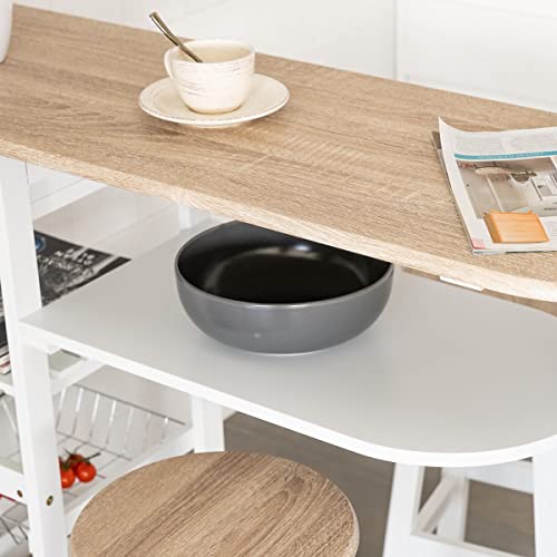 Mesa para cocina de bar moderna de madera blanca Basic - LOLAhome