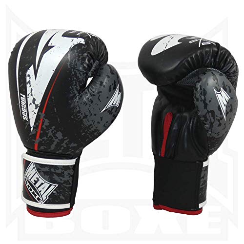 Metal Box Mb481f Furious - Guantes de iniciación Unisex, Unisex Adulto, Color Negro, Gris y Rojo, tamaño Taille 12 oz