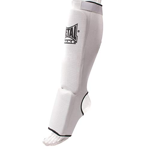 Metal Boxe MB153 - Espinilleras de boxeo, color blanco, talla XL