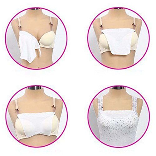 Metyou 3pcs Señora Encaje Clip Mock Camisola Sujetador Insertar Modestia Panel Chaleco, Negro Blanco Azul Marino, Taille unique