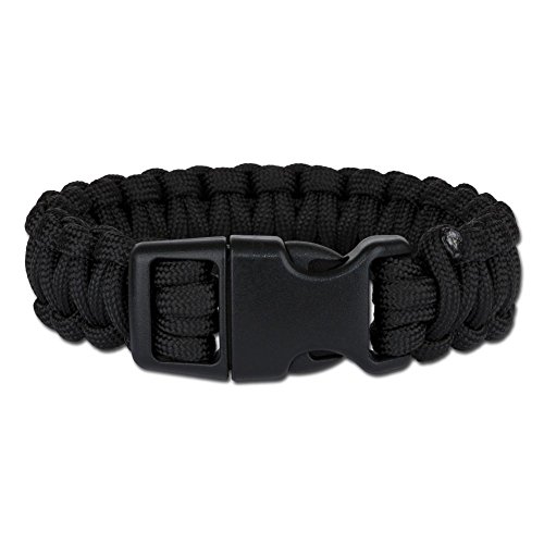 Mil-Tec Paracord Muñequera 22mm Negro tamaño L