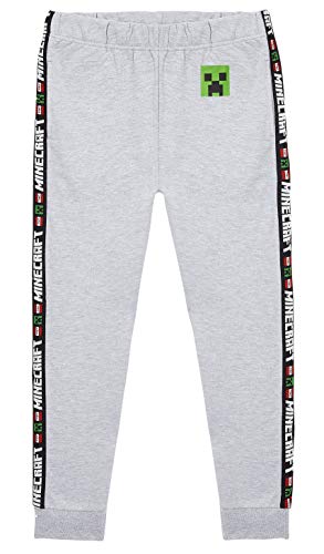 Minecraft Chandal Niño, Ropa Niño Deportiva, Pantalon Chandal en Color Gris o Negro, Pantalones Deporte Largos para Chicos, Regalos para Niños y Adolescentes Edad 5-14 Años (13-14 años, Gris)