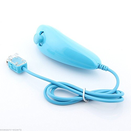 mini kitty 2 en 1 Mando Plus con Motion Plus y Nunchunk para Nintendo Wii + Funda de Silicona - Azul Claro