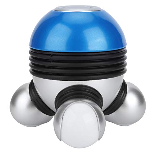 Mini masajeador vibratorio corporal de mano con luz LED para cabeza, cuello, piernas, alivio del dolor, espalda portátil de bajo ruido para aliviar el dolor y relajar los músculos(Blue)