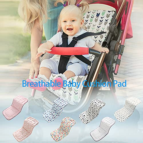 Miracle Baby Cojín Carro Bebe,Colchoneta Silla Paseo Universal Transpirable,Cojín Silla de Paseo para el Cochecito y Asiento de Carro, 100% Algodón, 32x80cm(Flecha)