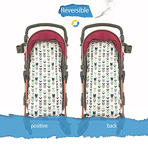 Miracle Baby Cojín Carro Bebe,Colchoneta Silla Paseo Universal Transpirable,Cojín Silla de Paseo para el Cochecito y Asiento de Carro, 100% Algodón, 32x80cm(Flecha)