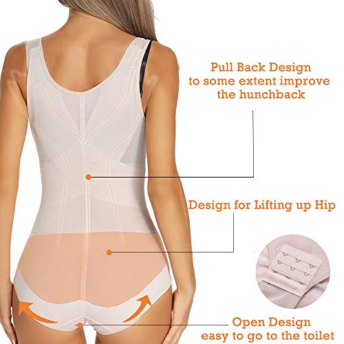 MISS MOLY Mujer Adelgazar Lencería Respirable Shapewear Cómodo Moldeadora Slimming Faja Reductora Abdomen Cintura Adelgazante sin Costuras Ligero Bodysuit Body Shaper Corsé