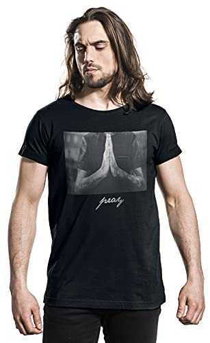 Mister Tee Pray tee Camiseta de Manga Corta, Negro, S (Pequeña) Unisex Adulto