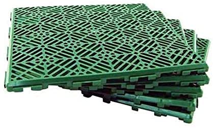 ML Suelo Flotante plastico para jardín Exterior Deportes Baloncesto Piscina 30 x 30 cm 12 Piezas, Suelo plastico Rejilla (Baldosas Verde)