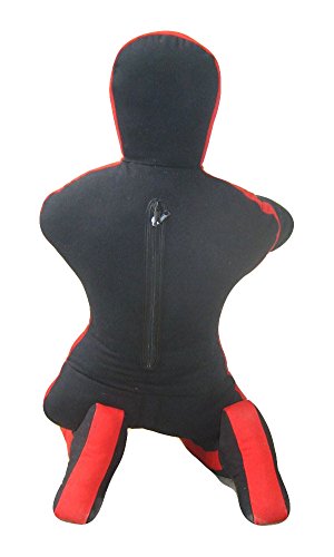 MMA Dummy Judo Punching unfilled Bag - Sitting Position Hands On Front Grappling Dummy (Black Canvas, 47")