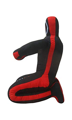 MMA Dummy Judo Punching unfilled Bag - Sitting Position Hands On Front Grappling Dummy (Black Canvas, 47")