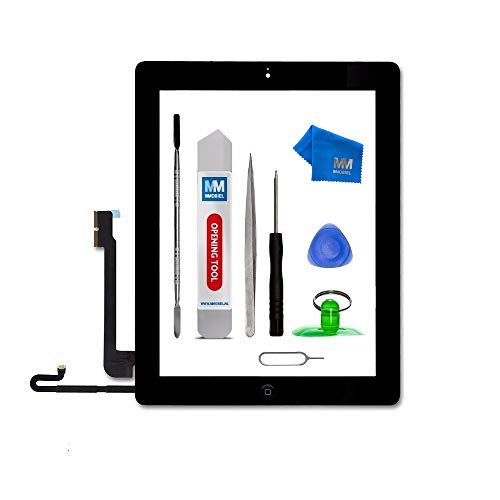 MMOBIEL Digitalizador Compatible con iPad 4 9.7 Plg. 2012 (Negro) Ensamble Pantalla táctil Frontal 9.7 pulg. Incl. Kit de htas.