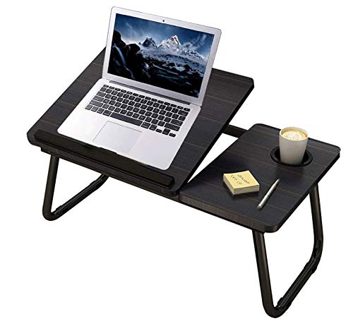 Mnkyer Laptop Tisch01 Mesa Plegable para Ordenador portátil, Mesa de Escritorio Ajustable, Mesa para Ordenador portátil, Mesa de Escritorio portátil, Bandeja de Cama, Negro, 64cmx32cmx25cm