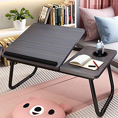 Mnkyer Laptop Tisch01 Mesa Plegable para Ordenador portátil, Mesa de Escritorio Ajustable, Mesa para Ordenador portátil, Mesa de Escritorio portátil, Bandeja de Cama, Negro, 64cmx32cmx25cm