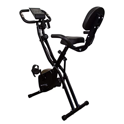 Mobiclinic, Bicicleta estática Plegable, Modelo Everest, 8 Niveles de Resistencia, Pantalla LCD, Medidor de Pulso, Asiento Regulable, Marca Española, hasta 120 Kgs, Rueda de Resistencia de 2,5 Kgs