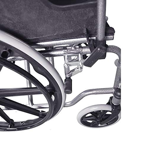 Mobiclinic, Giralda, Silla de ruedas ortopédica, plegable, autopropulsable, para minusválidos y ancianos, reposapiés extraíbles y reposabrazos abatibles, ultraligera, negro, asiento: 43 cm