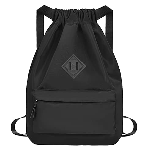 Mochila Cuerda Mujer Bolsa Hombre - Mochilas de Tela Cuerdas Bolso con Cordon Deporte Talega Saco para Playa Gimnasio Deportiva Yoga Adulto Unisex Grande Gymsack con Bolsillo (Aegro)