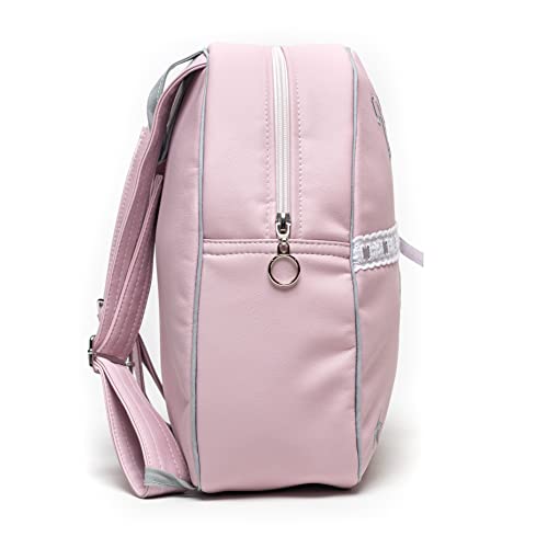 Mochila Infantil de Polipiel - Mochila Personalizada para Bebé – Mochila guardería con nombre – Mochila escuela infantil bordada - Sydney Rosa/Gris– Nenel