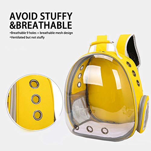 Mochila para gatos, grande, para mascotas, mochila con burbujas, bolsa de transporte ventilada portátil para perros pequeños, transparente impermeable al aire libre, diseño de cápsula transpirable