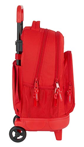 Mochila Safta Escolar con Carro Incluido y Espalda Acolchada de Sevilla FC Corporativa, 330x220x450mm, rojo