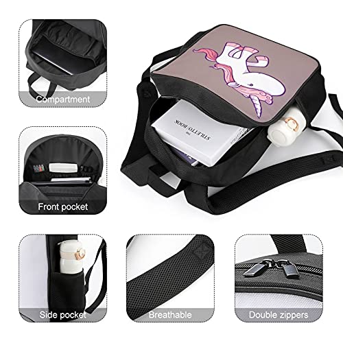 Moda impermeable ligero equipo electrónico IT portátil ordenador bolsa mochila custommake lindo caballo arte fantasía alas, White-cute - Caballo infantil dibujado a mano (11111), Taille unique