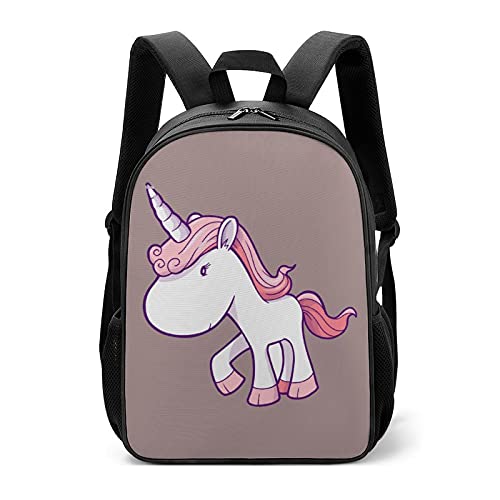 Moda impermeable ligero equipo electrónico IT portátil ordenador bolsa mochila custommake lindo caballo arte fantasía alas, White-cute - Caballo infantil dibujado a mano (11111), Taille unique