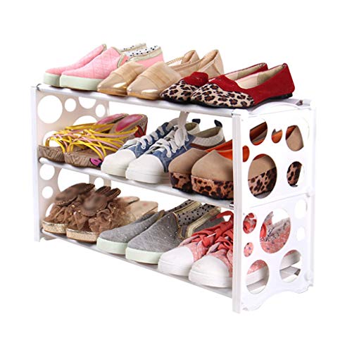 Modernos Rack De Zapatos Rack De Zapatos Espacio Estrecho Plástico Extensible Baño De Las Habitaciones Dormitorio Niño Zapato Rack Tacones Altos (Color : White, Size : C)