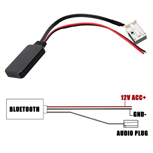 Módulo Bluetooth Radio Estéreo 12Pin Aux In Cable Adaptador Compatible con Peugeot 207 307 407 308 Para Citroen C2 C3 RD4