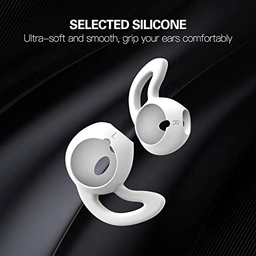 MoKo Almohadillas Auriculares Compatible con Apple AirPods/EarPods [4 PZS], Respuesto de Eartips de Silicona Suave Anti-Slip Gancho de Gel Auriculares Protectivos Accessorios - Blanco