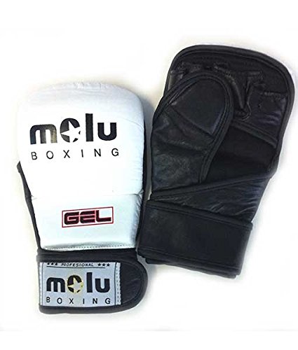 MoluBoxing - Guantilla MMA Gel AC/DC, Talla: L, Color: Blanco